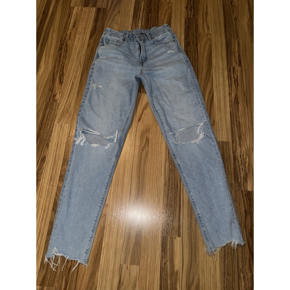 American Eagle  Curvy Mom Jean Women's‎ Sz 00 Blue High Rise Distressed